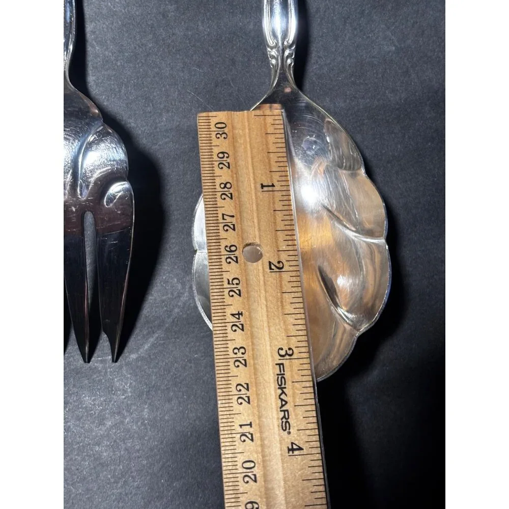 International Silverplate Interlude Pattern Serving Fork & Spoon Set Vintage 70s